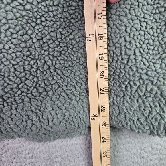 BDG Urban Outfitters Sherpa Teddy Cropped Jacket Sage Green Boxy Fleece Zip S - Picture 10 of 12